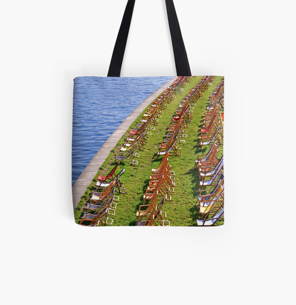 Product image for tote bag: Sun chairs by Spree in Berlin.